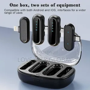 2 Podcast Mic Wireless Lavalier Microphone Charging Case