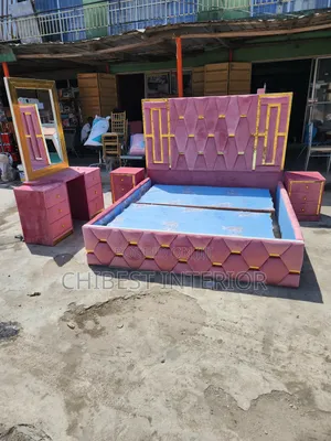 Upholstery 6by6 Pink Colour Bed Stand