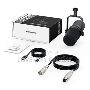 Professional XLR/Usb Podcast Microphone With XLR Usb Cable