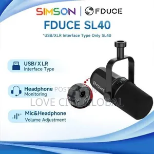 FDUCE SL40 XLR USB Wired Podcast Microphone Gaming Stream