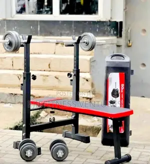 Foldable Weight Bench With 50kg Weights