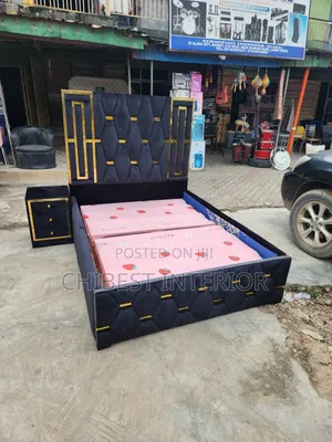 4.5by6 Bed Frame With One Side Cupboard