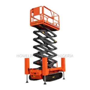 Track Scissors Lift With Support Legs