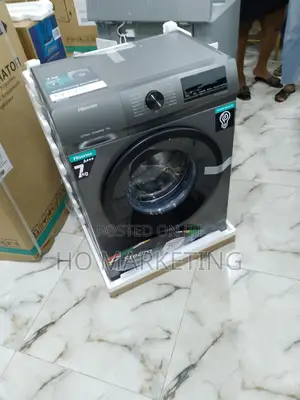 The Hisense 7kg Silver Inverter Automatic Washing Machine