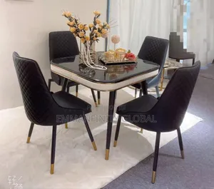 4 Seaters Marble Dining With Comfortable Chairs.