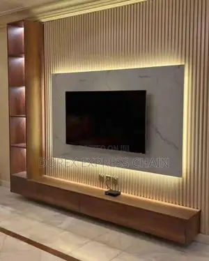 Gleaming Floating TV Console With Flexible Storage