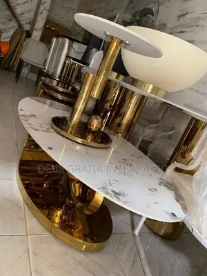 Centre Table And 1 Side Stool With Gold  Ball Design