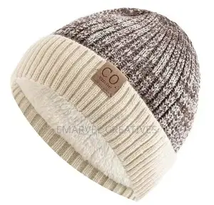 New Unisex Two-Tone Winter Hats Add Fur Lined Men and Women