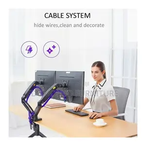 NB Gas Strut Dual Arm Monitor Desk Mount 17" - 27