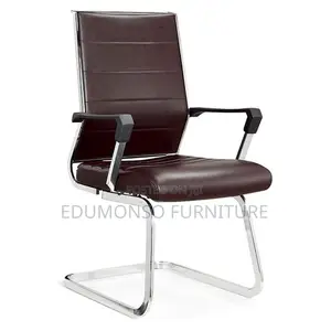 Mid-Back Leather Office Swivel Chair With (BROWN)