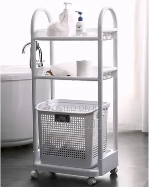 3-Tier Laundry Rolling Hamper Basket Butler Car