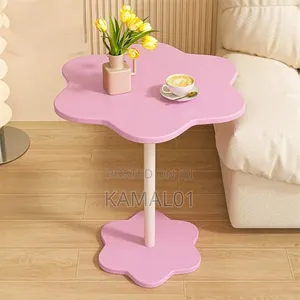 Modern Wood End Table Flower Shape Side Table
