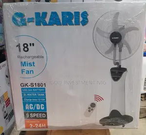 G-Karis 18" Rechargeable Standing Mist Fan With Remote