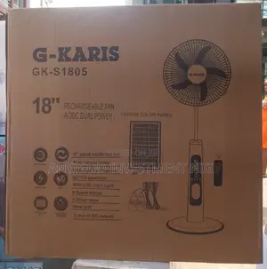 Rechargeable G-Karis18" Standing Fan With Panels