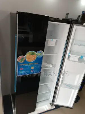 Side by Side Black Color Polystar 436l Refrigerator