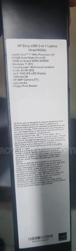 New Laptop HP Envy X360 16GB Intel Core i7 SSD 512GB