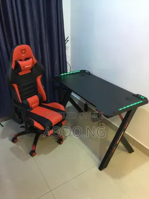 Office Gaming Chair With Gaming Desk With Led Lights