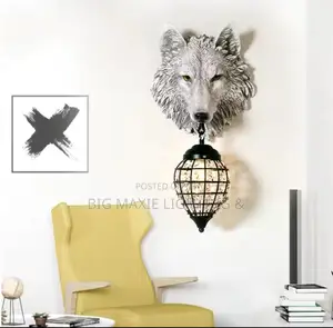 Modern Nordic Resin Wolf Wall LED Lamp for Living Room