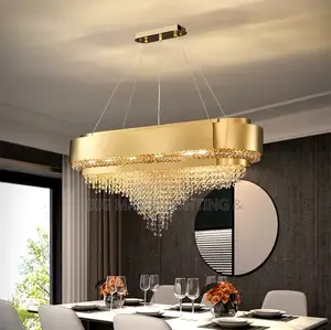 New Crystal Chandelier Luxury Rectangular Living Room Light