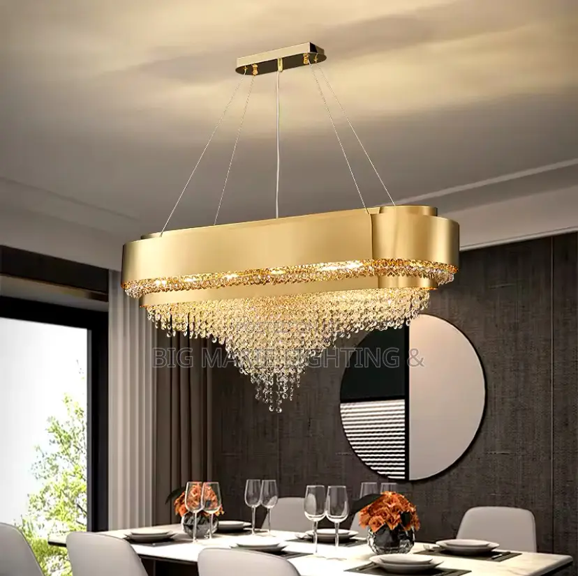 New Crystal Chandelier Luxury Rectangular Living Room Light