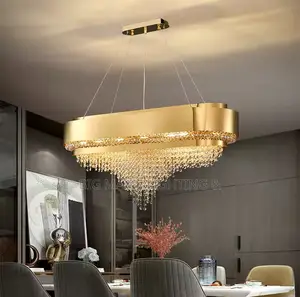 New Crystal Chandelier Luxury Rectangular Living Room Light