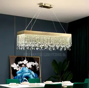 Modern Rectangular Crystal Chandelier for Dining Room