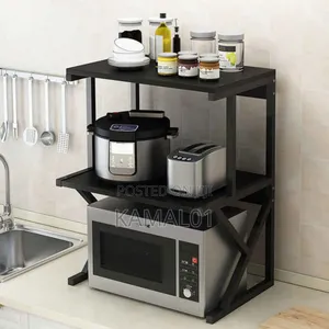 3-Tier Microwave Oven Rack With Shelf for Kitchen