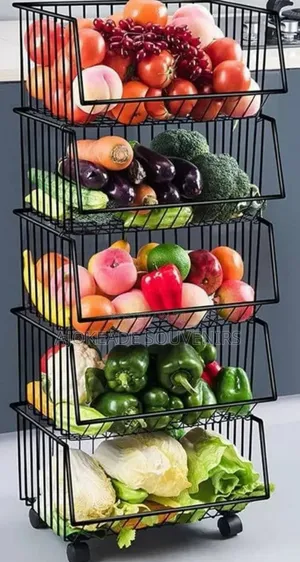 5-Tier Fruit and Vegetable Trolley Rack