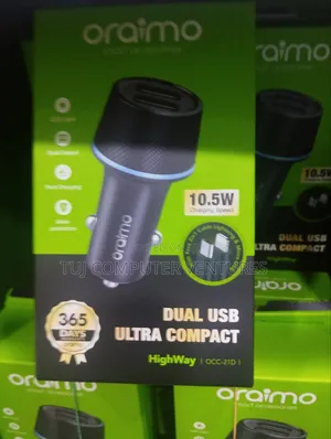 Oraimo Car Charger With Dual Cable
