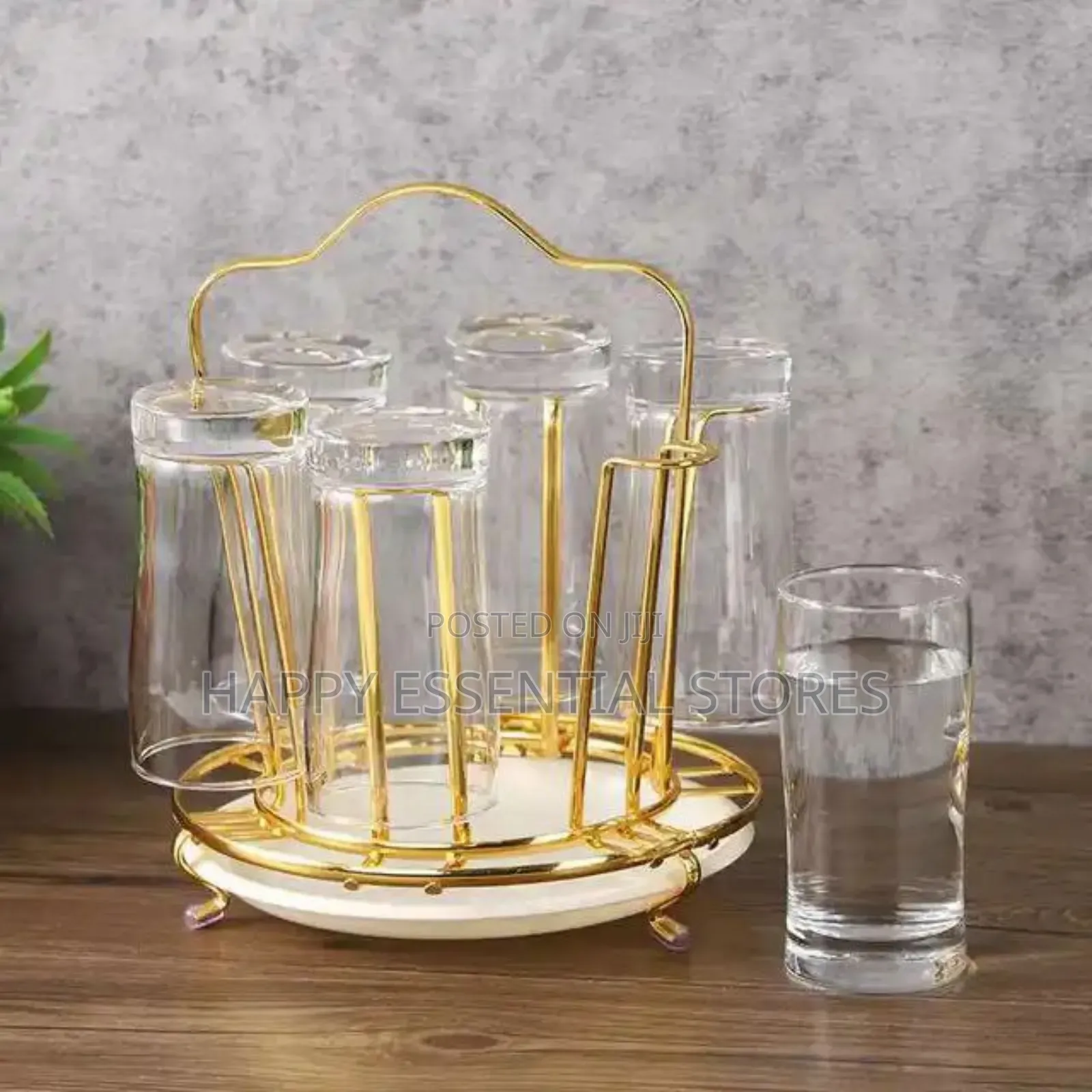 Gold Glass Cup Rack 