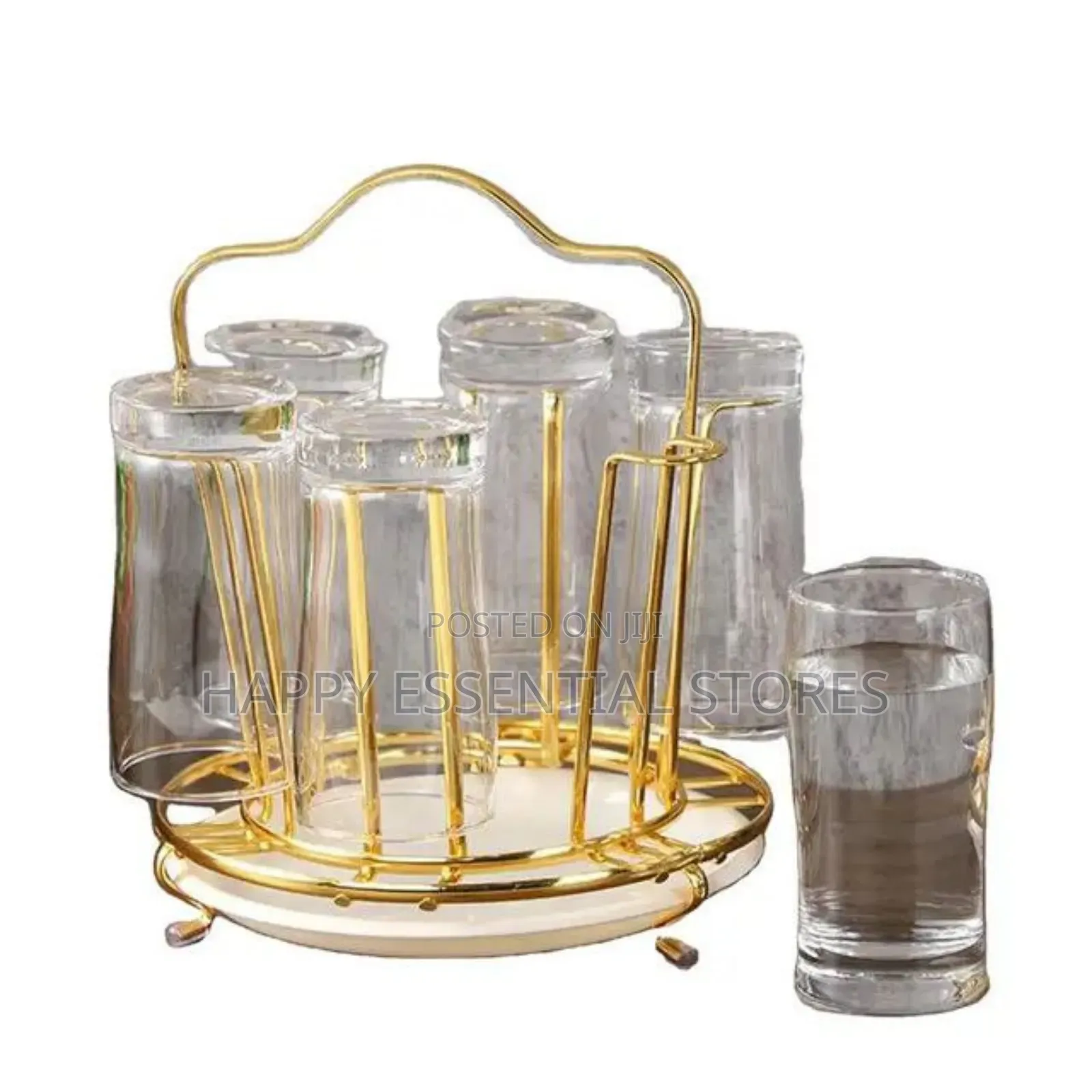 Gold Glass Cup Rack 