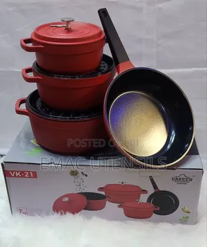 7pcs Quality Aluminum Cast Pot With Induction Cast Pot