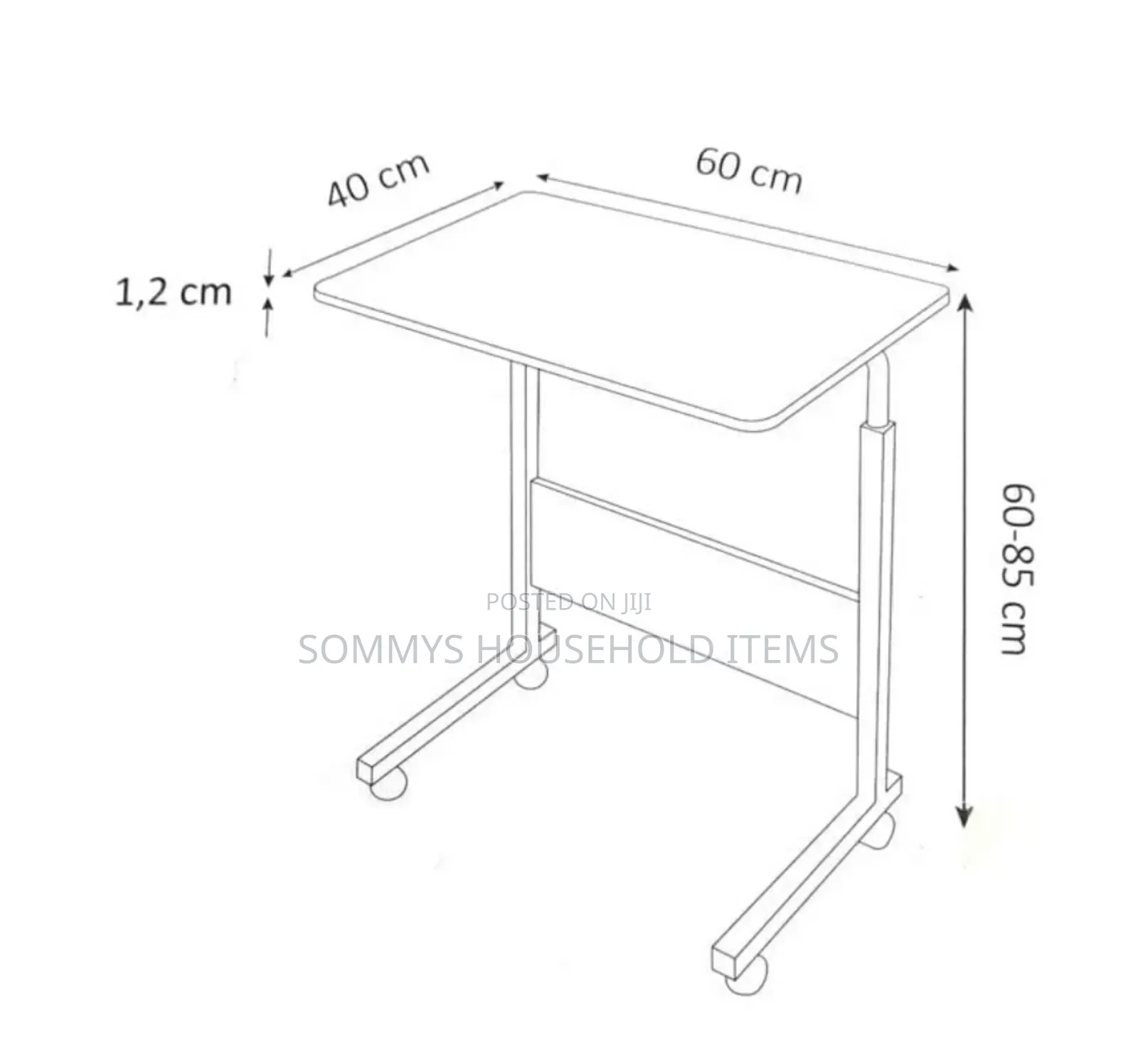 Adjustable Laptop Table/Bed Table With Wheels