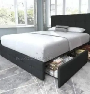 King Size Bed Frame With Inner Side Drawer