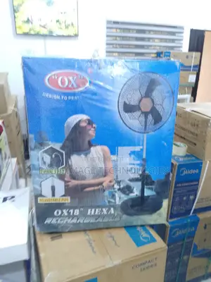 Low Vibration OX 18'' Rf-1618 Hexa Rechargeable Standing Fan