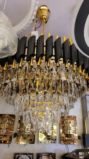 Gold And Black Body Crystal Chandelier