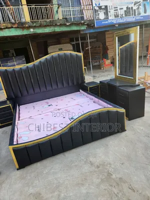 Luxury Black Set of Leather Bed