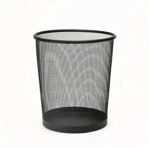 Metal Garbage Bin Office Waste Paper Basket Home Storage