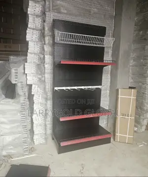 Single Sided Black Supermarket Shelves