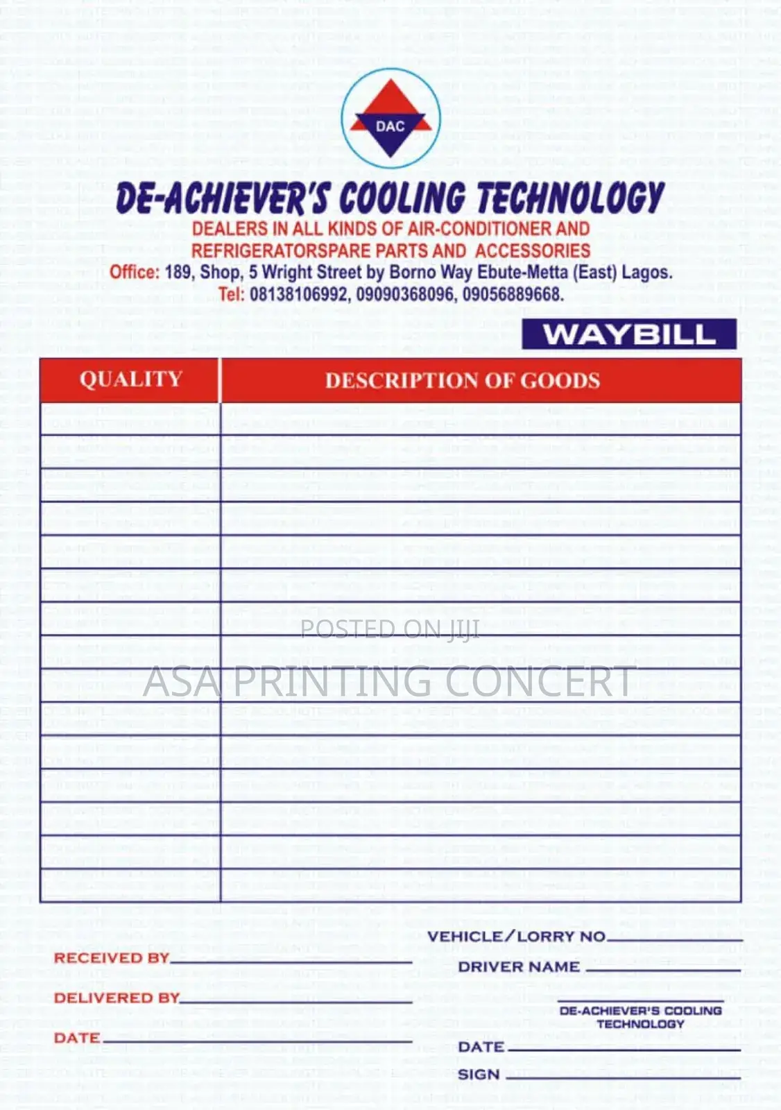 Invoice/Waybill