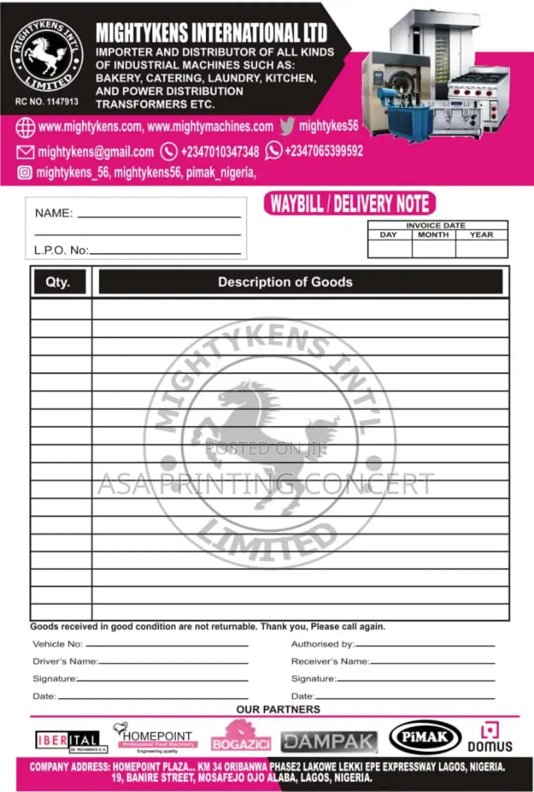Invoice/Waybill