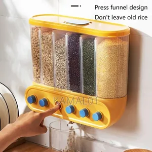 6-in-1 Cereal Dispenser Storage Jars Set Food Dispenser Wall