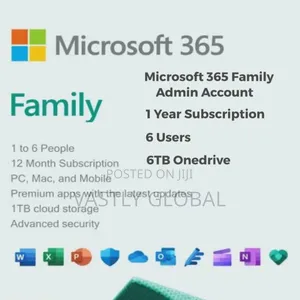 Microsoft 365 Family Admin Account - 6 Users 1 Year