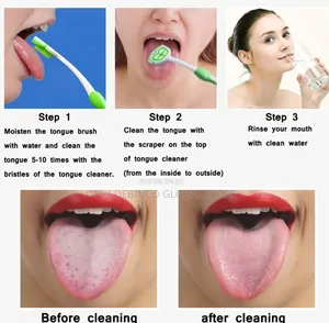 Tongue Brush, Scraper, Tongue Cleaner Helps Fight Bad Breath