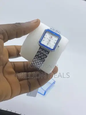 Square Unique Women's Silver Blue Wrist Watch