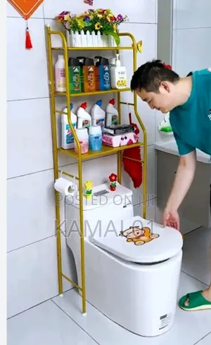 Over-the-Toilet Space Bathroom Storage Rack, 3-Tier Shelf