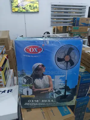 Easy to Use Ox' Hexa Rf-16 18''rechargeable Standingfan
