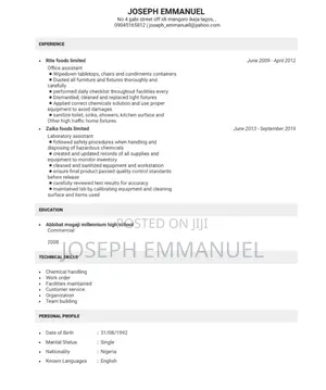 Housekeeping Cleaning CV
