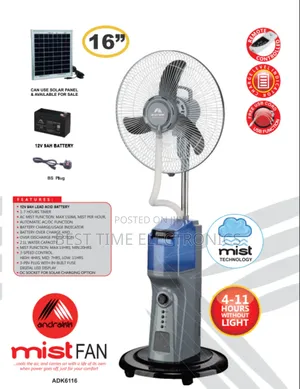 Andrakk 16" Rechargeable Mist Fan [Adk6116]