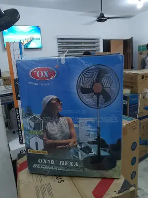 Powerful Wind Ox' Hexa Rf-16 18 Rechargeable Standing Fan